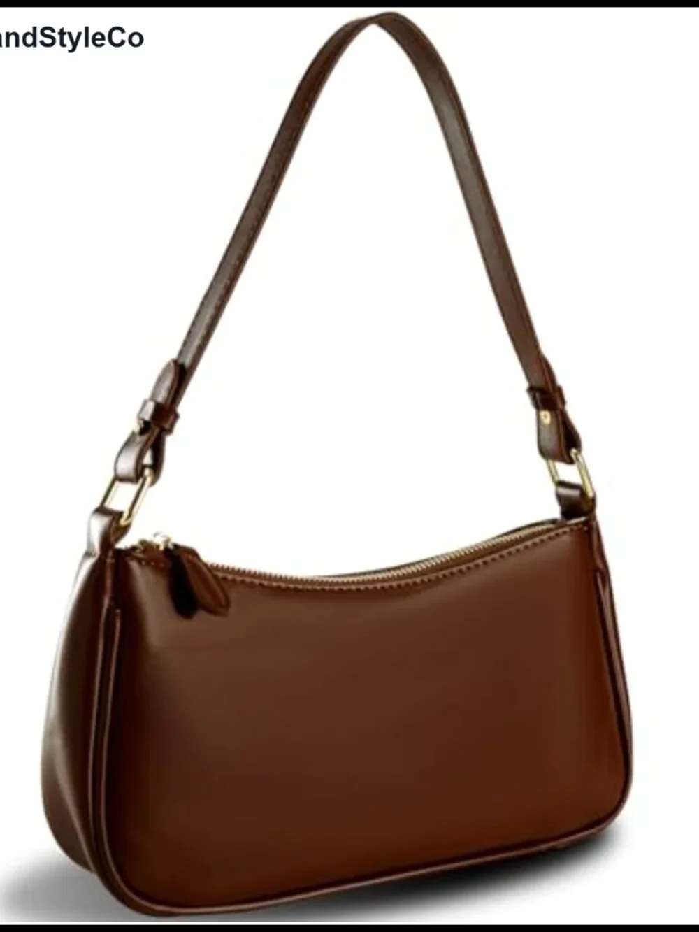 Faux Leather Hobo Shoulder Bag with 2 Removable Straps & Zipper Closure